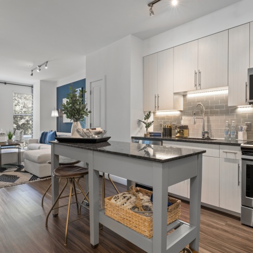 Open Kitchen space, steel appliances